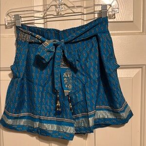 Junglee Billee Boho Shorts with Beaded Tie Waistband Juniors L/XL